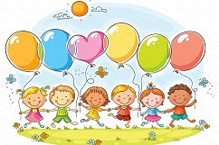Happy Cartoon Kids Bundle, children doodle, kids doodle Product Image 13