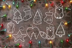 Christmas toys Hand drawn decorative Set Product Image 4