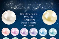 100 Shiny Pearl Clip Arts, Bridal Shower, Luxury Clip Arts Product Image 1