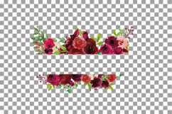 Watercolor Red and Burgundy Roses and leafs clip art pack Product Image 23