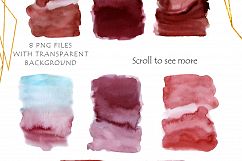 Burgundy &amp; Gold Watercolor Graphic Set Product Image 17