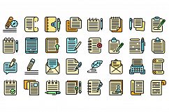 Writing icons set vector flat Product Image 1