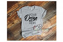 Light Gray Heather Bella Canvas 3001 Unisex Mockup Flat Lay Product Image 1