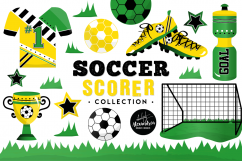 Soccer Scorer Clipart Graphics &amp; Digital Paper Patterns Bundle Product Image 1