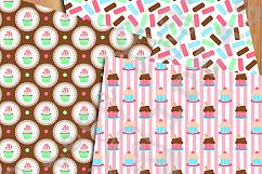 Cupcakes Digital Papers, Cupcakes Backgrounds, Party Papers Product Image 3