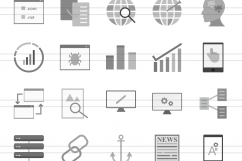 150 IT Services Flat Greyscale Icons Product Image 2