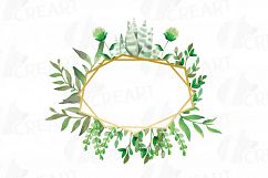 Watercolor floral wild leaves frames, printable borders Product Image 15