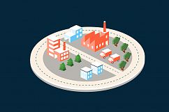 A large set of isometric buildings Product Image 5