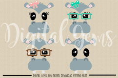 Hippo faces SVG / DXF / EPS / PNG files Product Image 2