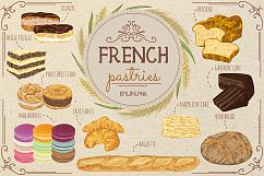 French pastries vector set Product Image 1