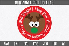 Merry and Bright - Christmas SVG Cut File - DXF PNG EPS JPG Product Image 1