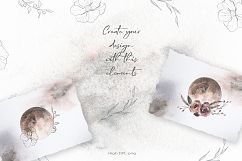 Watercolor Moon &amp; Constellation Flower Leaves and graphics Product Image 11