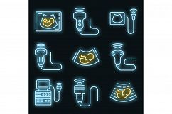 Ultrasound icons set vector neon Product Image 1