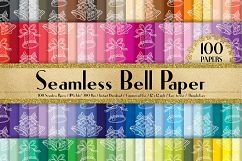 100 Seamless Hand Drawn Christmas Bell Pattern Digital Paper Product Image 1