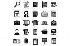 Cost estimator icons set, simple style Product Image 1