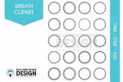 Hand Drawn Digital Wreath Clipart Product Image 1