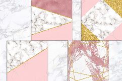 Pink, Marble &amp; Gold Glitter Digital Paper Product Image 4