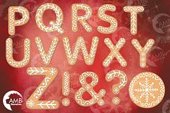 Christmas Cookie Alphabet Clipart, GRAPHICS, ILLUSTRATIONS AMB-1491 Product Image 3