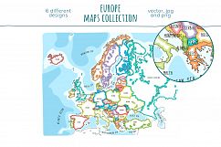 Maps of Europe. Hand drawn collection Product Image 4