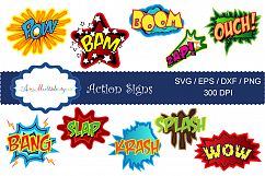 action signs svg vector clipart / action sign silhouette / zap clipart / bang clipart / pow clipart / boom clipart /pop art / comic book Product Image 5
