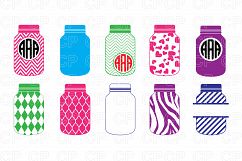 Mason Jar Bundle  SVG Cut Files, Mason Jar Clipart Product Image 1
