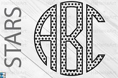 Stars Circle Monogram Alphabet - Clip art Cutting Files 45c Product Image 1