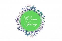 watercolor spring leaves vector Product Image 1