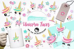 Unicorn faces graphics and illustrations Product Image 1