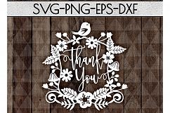 Thank You SVG Cutting File, Teacher Gift Papercut DXF, PNG Product Image 1