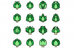 Artichoke icons set vector flat Product Image 1