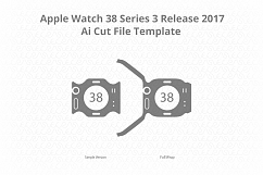 Apple Watch 38 Series 3 Vinyl Skin Vector Cut File Template  Product Image 1