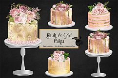 Blush and Gold Cakes Clipart Product Image 3
