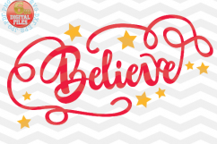 Believe SVG - Christmas SVG - Xmas Svg -hristmas saying SVG Product Image 1