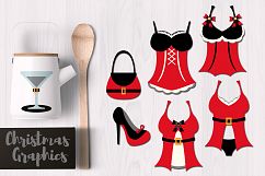 Christmas Santa Lingerie Clip art Graphics Product Image 1
