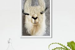 Cutest Llama Print Wall Art of my original llama felt paint Product Image 5