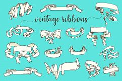 Vintage Ribbons and Banners Hand Drawn Vector Set Product Image 1