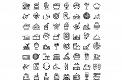 Restaurant icons set, outline style Product Image 1