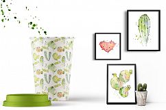 Boho Watercolor abstract Cactus Tropical clipart Product Image 14