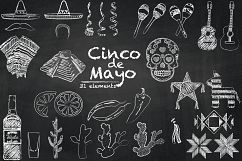 Cinco de Mayo Chalkboard Illustrations &amp; Patterns Product Image 2