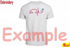 Heart Pulse Line Embroidery Design Machine Instant Download Commercial Use digital file icon symbol sign Nursing Nurse Stethoscope 157b Product Image 2