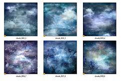 Cloudy Nights Watercolor Sky Backgrounds Product Image 2