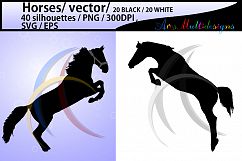 horse silhouette svg / 40 Horse / mare horse / black and white horse silhouette / digital files / EPS / SVG / Png / printable / cricut Product Image 2