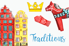 So Swedish - Watercolor Clip Art Set Product Image 4