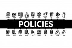 Policies Data Process Minimal Infographic Banner Vector Product Image 1