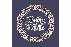 Buon Natale. Christmas template. Greeting card. Winter holiday in Italy. Congratulation on Italian. Vintage style. Product Image 1