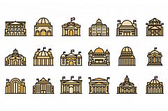 Parliament icons set vector flat Product Image 1