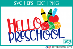 Hello Preschool, Back to School SVG, School svg File, Product Image 2