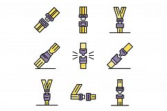 Seatbelt icons set vector flat Product Image 1