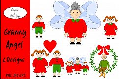 Granny Angel and More, Clip Art, Sublimation Product Image 1