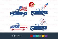 Truck svg, 4th of july svg, vintage truck , Files for Silhouette Cameo or Cricut, Commercial &amp; Personal Use. Product Image 1